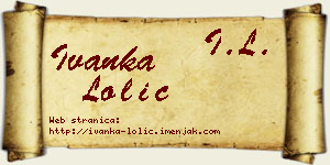 Ivanka Lolić vizit kartica